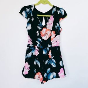 Design Lab Black Floral Romper